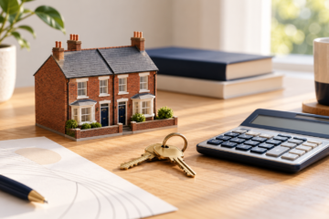 Model domu, klucze i kalkulator — UK property purchase tax calculator
